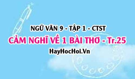 Soạn bài Viết đoạn văn ghi lại cảm nghĩ về một bài thơ tám chữ trang 25 lớp 9 tập 1 Chân trời sáng tạo